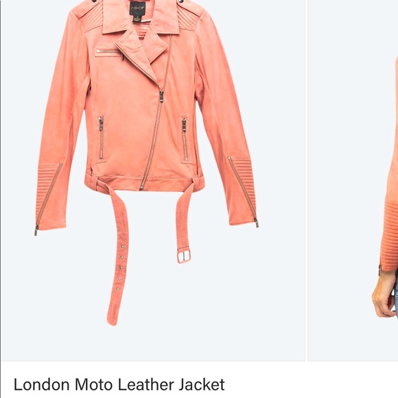 *BRAND NEW* AS by DF* gently worn Pink rose suede moto jacket! - Picture 2 of 3